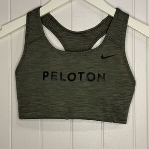 PELOTON X NIKE SPIRIT SWOOSH BRA-Olive Green